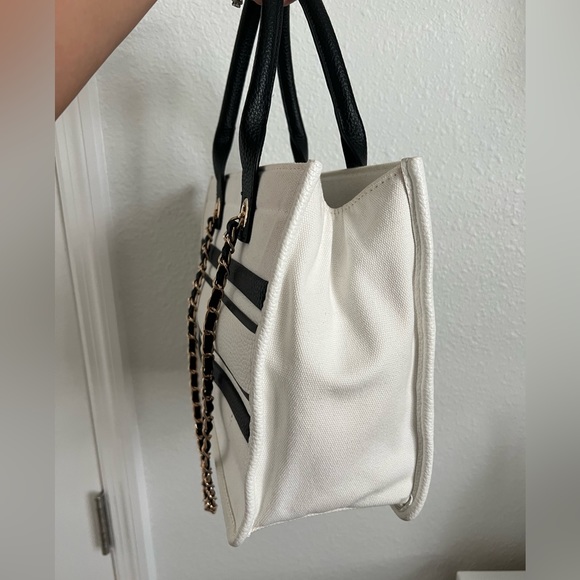 Abbott Lyon | Mini Ivory/Black Canvas Resort Bag - Picture 3 of 4